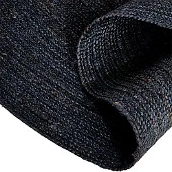 Tapis rond en jute - Amasia (bleu foncé)