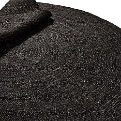 Tapis rond en jute - Amasia (noir)