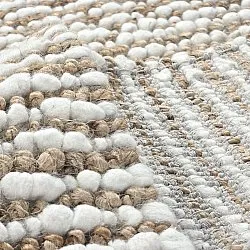 Tapis chanvre - Bally Jute/wool Bubble (nature/blanc)