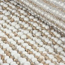 Tapis chanvre - Bally Jute/wool Bubble (nature/blanc)