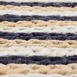 Tapis chanvre - Howrah Braided Jute (naturel/blanc/noir)