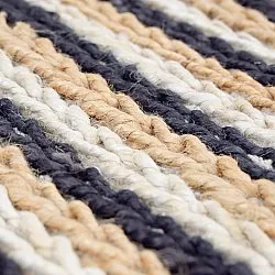 Tapis chanvre - Howrah Braided Jute (naturel/blanc/noir)