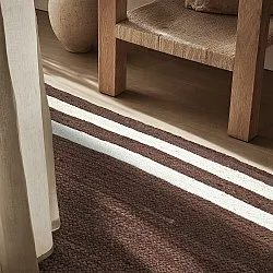 Tapis chanvre - Jessore (marron/blanc)