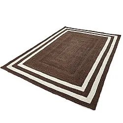 Tapis chanvre - Jessore (marron/blanc)