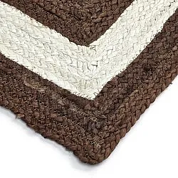 Tapis chanvre - Jessore (marron/blanc)
