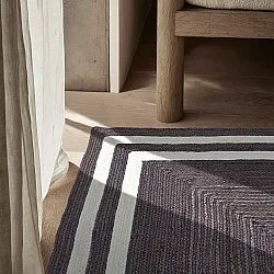 Tapis chanvre - Jessore (taupe foncé/blanc)