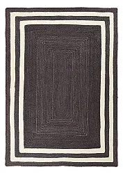 Tapis chanvre - Jessore (taupe foncé/blanc)