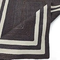 Tapis chanvre - Jessore (taupe foncé/blanc)