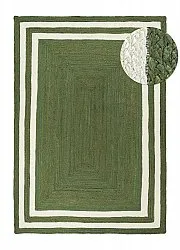 Tapis chanvre - Jessore (vert militaire/blanc)