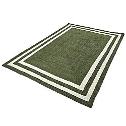Tapis chanvre - Jessore (vert militaire/blanc)