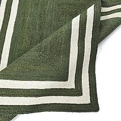 Tapis chanvre - Jessore (vert militaire/blanc)