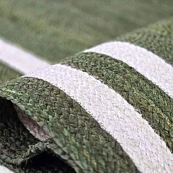 Tapis chanvre - Jessore (vert militaire/blanc)