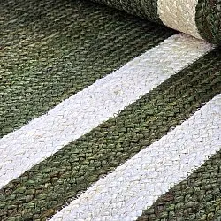Tapis chanvre - Jessore (vert militaire/blanc)