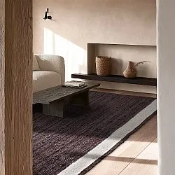 Tapis chanvre - Senaki (taupe foncé/blanc)