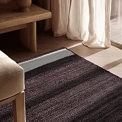 Tapis chanvre - Senaki (taupe foncé/blanc)