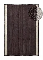 Tapis chanvre - Senaki (taupe foncé/blanc)