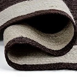 Tapis chanvre - Senaki (taupe foncé/blanc)