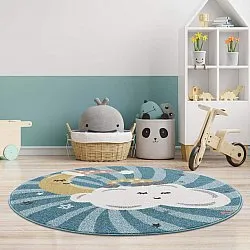 Tapis pour enfants - Night Clouds Rond (multicolore)