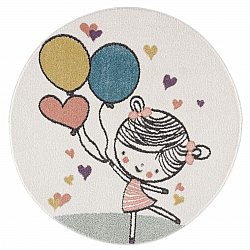 Tapis enfants - Balloon Girl Rond (multi)
