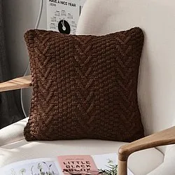 Housse de coussin - Knit Macrame 45 x 45 cm (marron)