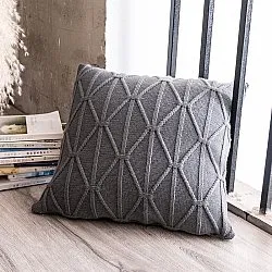 Housse de coussin - Decorative Macrame 45 x 45 cm (gris)