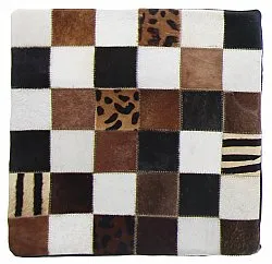 Housse de coussin en cuir bovin 45 x 45 cm