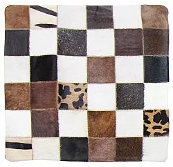 Housse de coussin en cuir bovin 45 x 45 cm