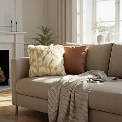 Housse de coussin - Clara (blanc/beige)