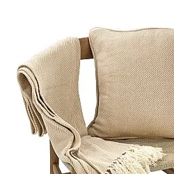 Housse de coussin - Denisa Fishbone (beige/blanc)