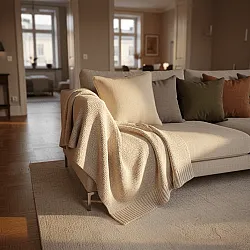 Housse de coussin - Denisa Fishbone (beige/blanc)