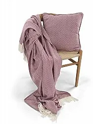 Housse de coussin - Denisa Fishbone (rouge/blanc)