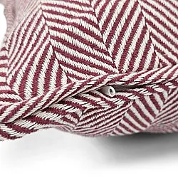 Housse de coussin - Denisa Fishbone (rouge/blanc)