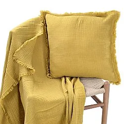 Housse de coussin - Dorena (jaune moutarde)