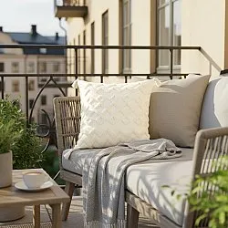 Housse de coussin - Doria (blanc cassé)