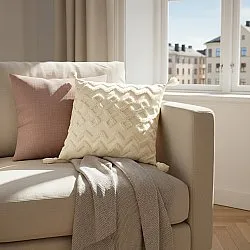 Housse de coussin - Doria (blanc cassé)