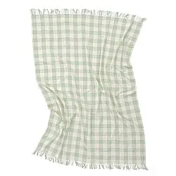 Couvertures - Isela check cotton throw (crème/vert clair)