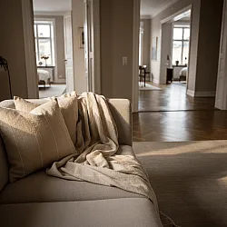 Housse de coussin - Martina Stripe (beige/blanc)