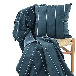 Housse de coussin - Martina Stripe (bleu/blanc)
