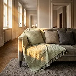Taie d'oreiller - Nalani cotton cushion cover (vert clair)