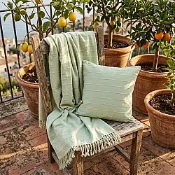 Couvertures - Nalani cotton throw (vert clair)