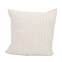 Taie d'oreiller - Rumi stripe cotton cushion cover (crème/rose/bleu clair)