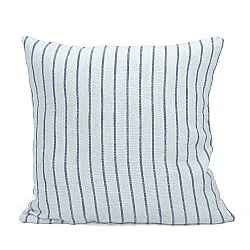 Taie d'oreiller - Rumi stripe cotton cushion cover (bleu clair/marine/crème)