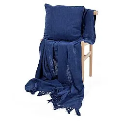 Taie d'oreiller - Veya cotton cushion cover (bleu marine)