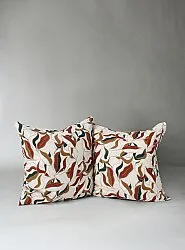 Housse de coussin lot de 2 - Amalie (beige/rouille)