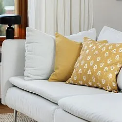 Housse de coussin lot de 2 - Sari (jaune)