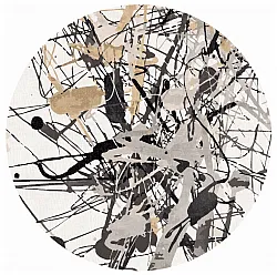 Tapis rond - Lawrance (gris/blanc)