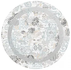Tapis rond - Lefkada (blanc/multicolore)