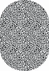Tapis ovale - Leopard (noir/blanc)
