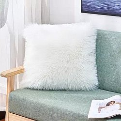 Taie d'oreiller - Luxury Faux Fur 45 x 45 cm (blanc)