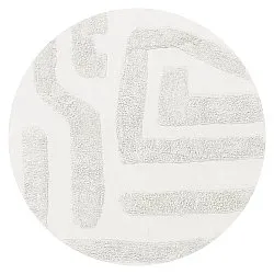 Tapis rond - Alexa Natural Cotton Shaggy (blanc cassé)